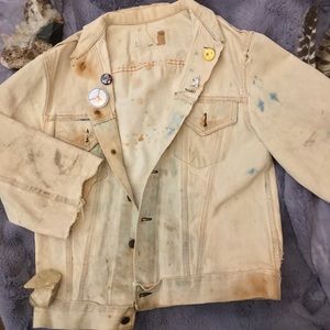Distressed HAND-BLEACHED Denim Jacket